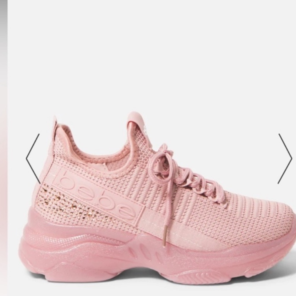 BEBÉ SPORT Analia Dusty Pink Platform Knit / Mesh Sneakers Size 11